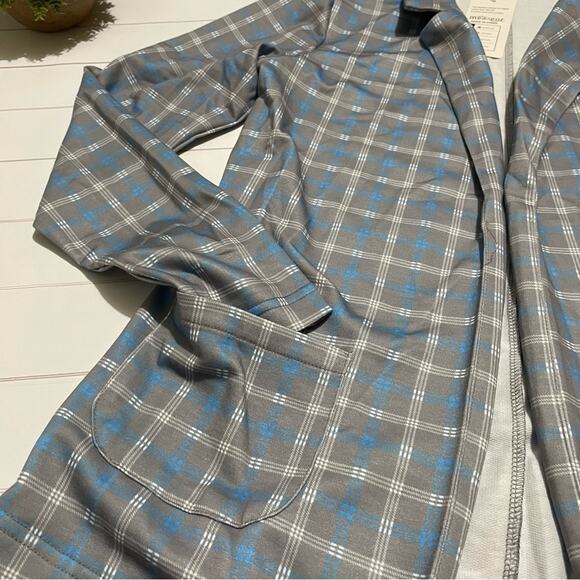 NWT Light Blue Gray Plaid Check Blazer Jacket Women’s Size Small - Picture 3 of 7